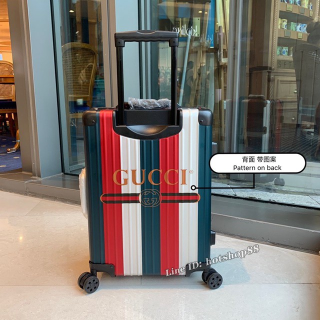 GUCCl全鋁鎂合金登機箱 GUCCl古奇專利雙排萬向靜音飛機輪行李箱 gdx1435